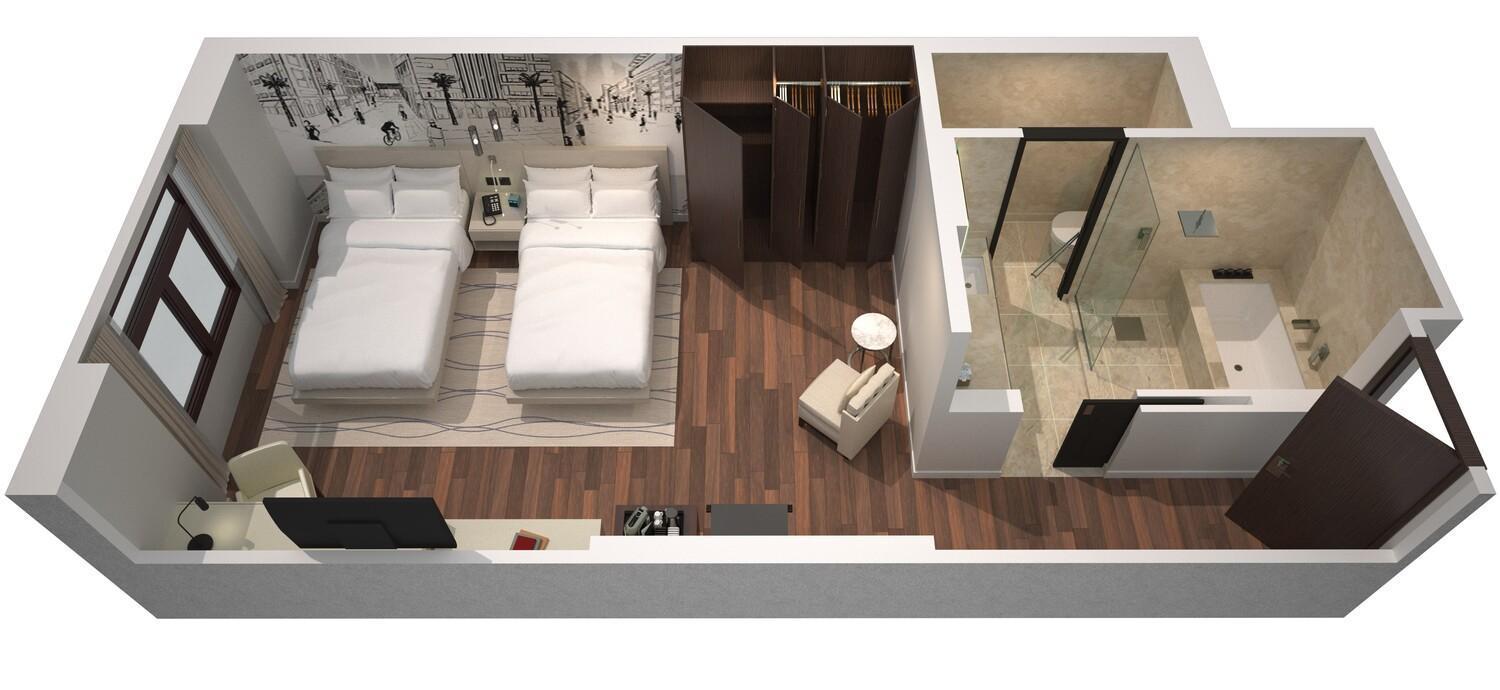 라 빌 호텔&스위트 시티 워크 두바이, 오토그래프 컬렉션 외부 사진 3D rendering of a hotel room